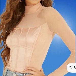 Guess Blush Sheer Blouse